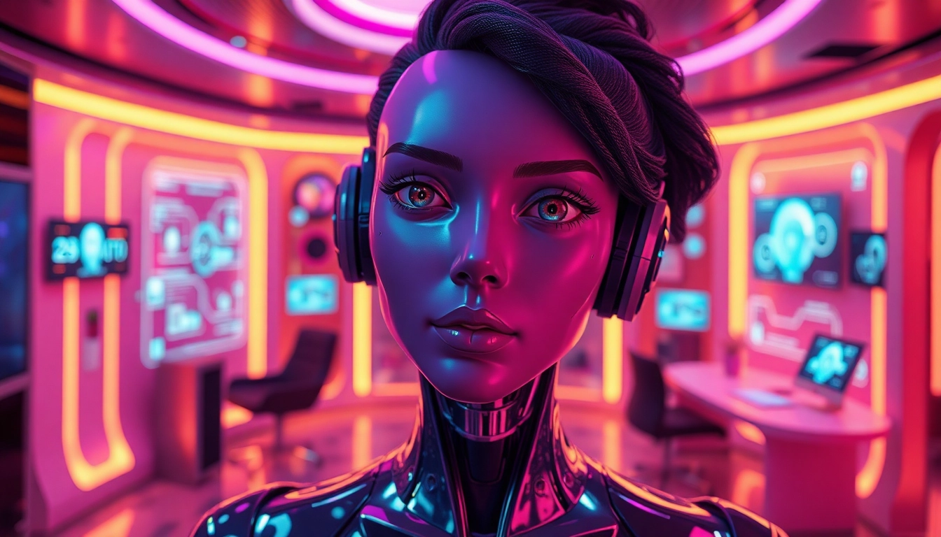 NSFW AI character in a futuristic virtual environment showcasing immersive interaction.