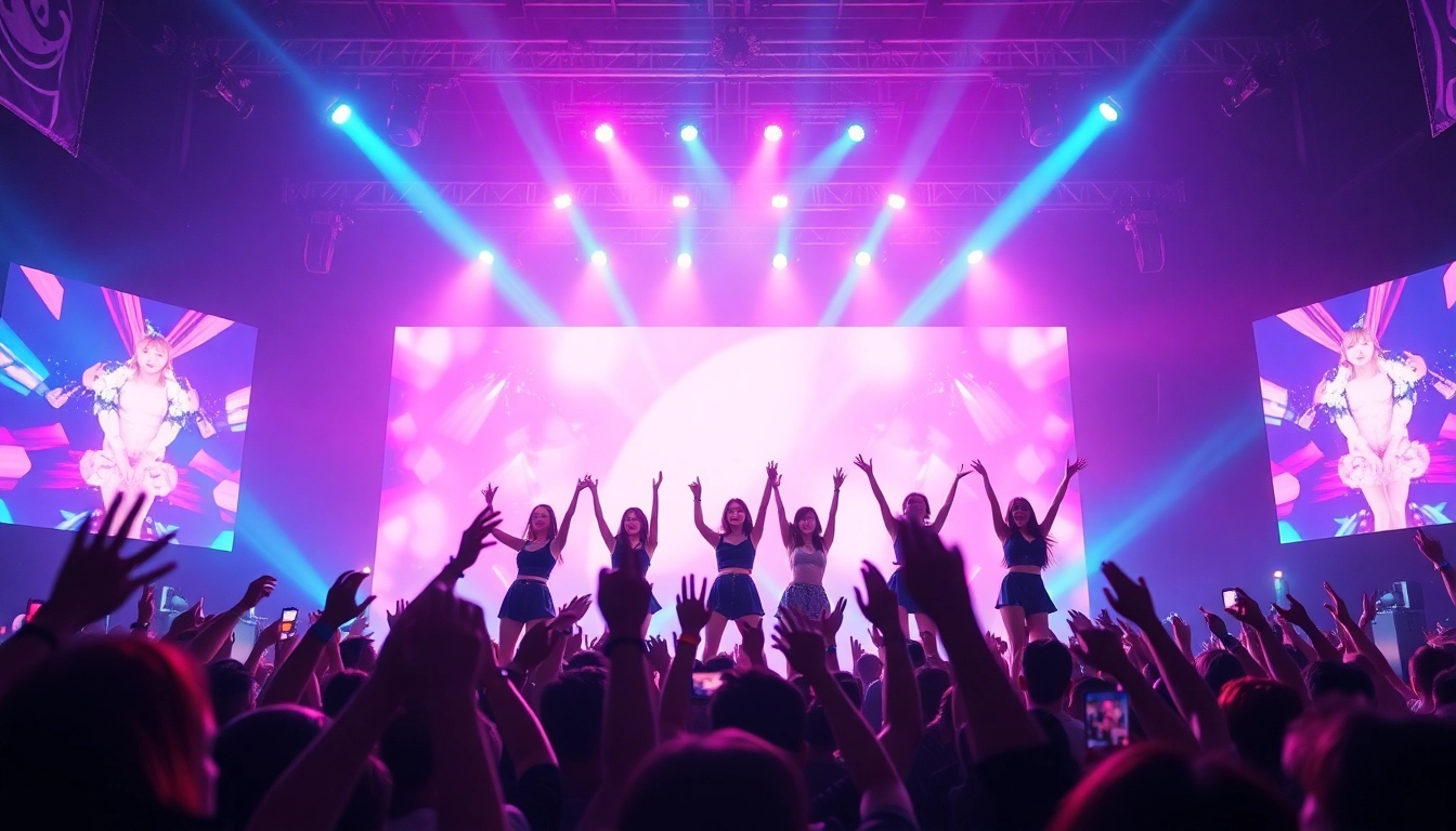 BLACKPINK news highlights the group's energetic live performances with fans cheering in vibrant settings.