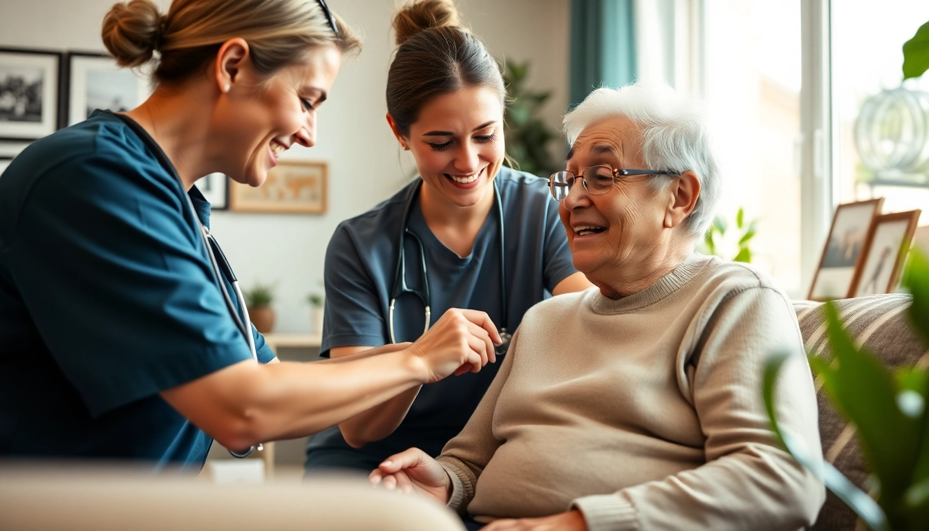 In home care Austin TX with a caregiver assisting a senior in a bright, cozy setting.