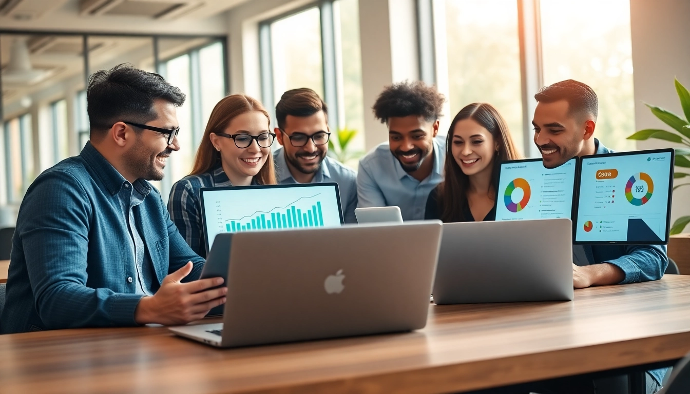 Collaborative meeting on digital marketing strategies at https://www.pnmmedia.com with vibrant presentations.