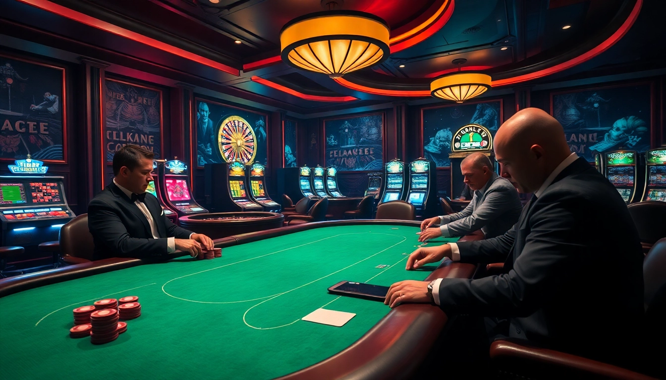 A captivating poker game scene reflecting hidden wiki onion elements in a luxurious casino ambiance.