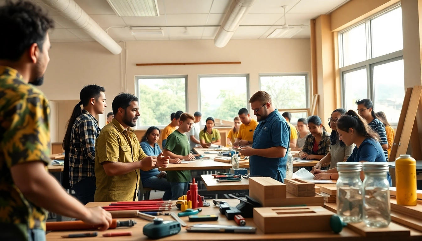 Students learning at hawaii trade schools in a dynamic classroom environment.