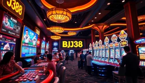 Thrilling BJ38 online gambling experience featuring live cockfighting and casino games.