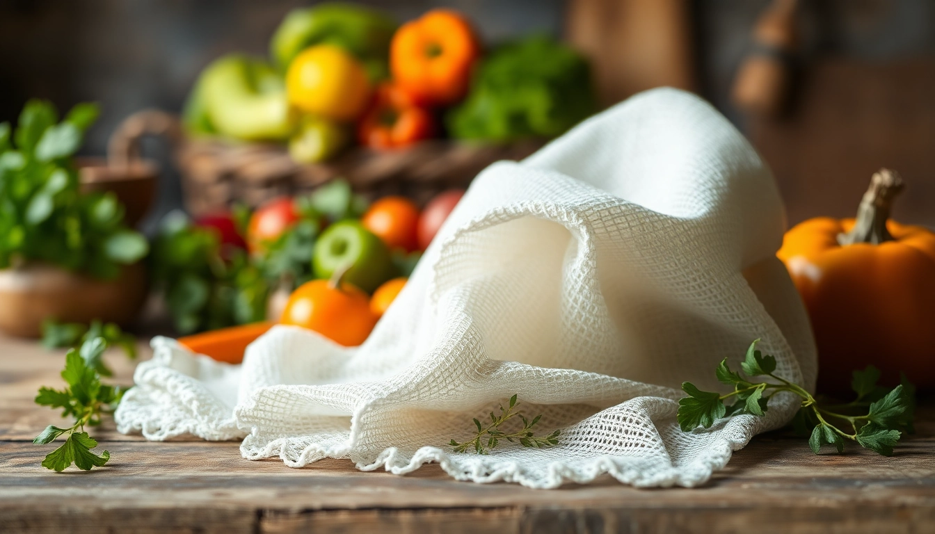 Kaasdoek prachtig gestyled met verse ingrediënten op een houten aanrecht.