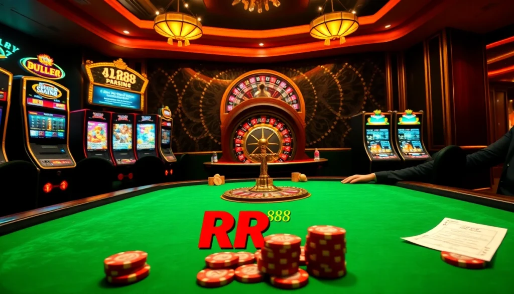 Experience the excitement of RR88 with vibrant casino tables and thrilling games.