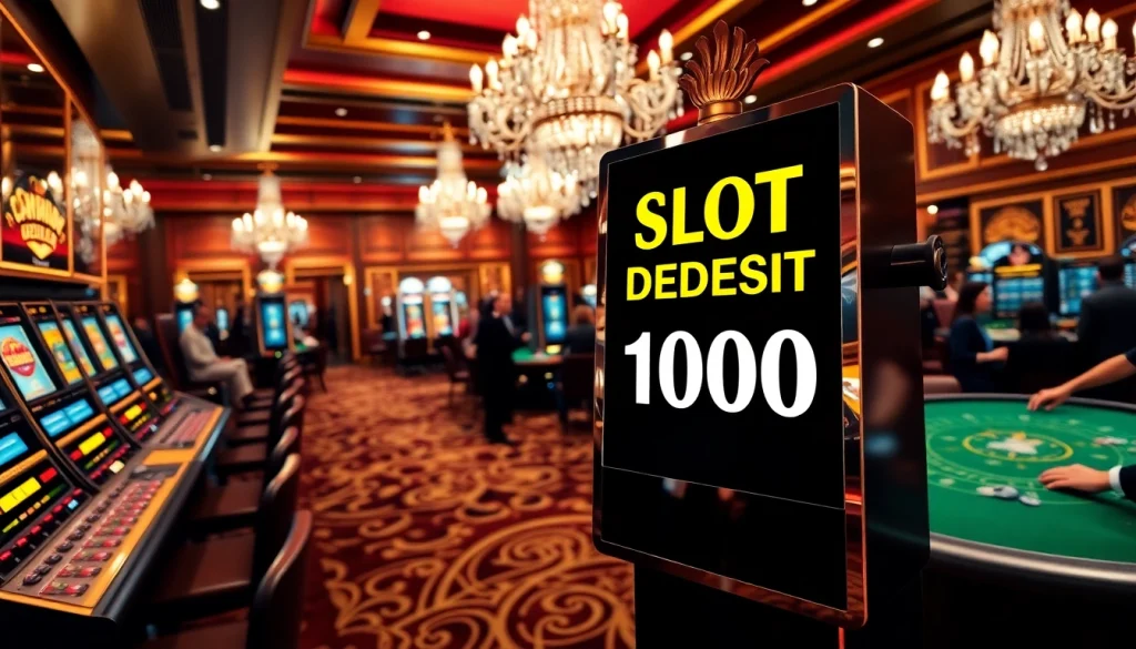 Rasakan sensasi slot deposit 1000 di kasino yang meriah saat para pemain menikmati permainan slot taruhan tinggi.