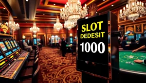 Rasakan sensasi slot deposit 1000 di kasino yang meriah saat para pemain menikmati permainan slot taruhan tinggi.