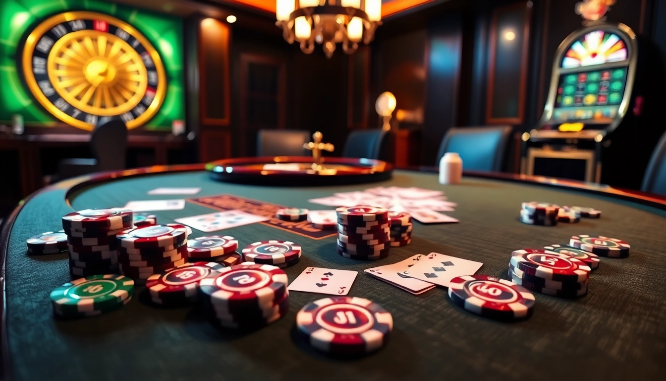 Engaging players at SHBET with lively poker and roulette gameplay in a luxurious casino.