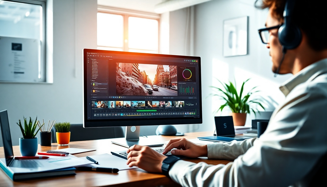 Klynt workspace depicting digital content creation with a user collaborating on software.
