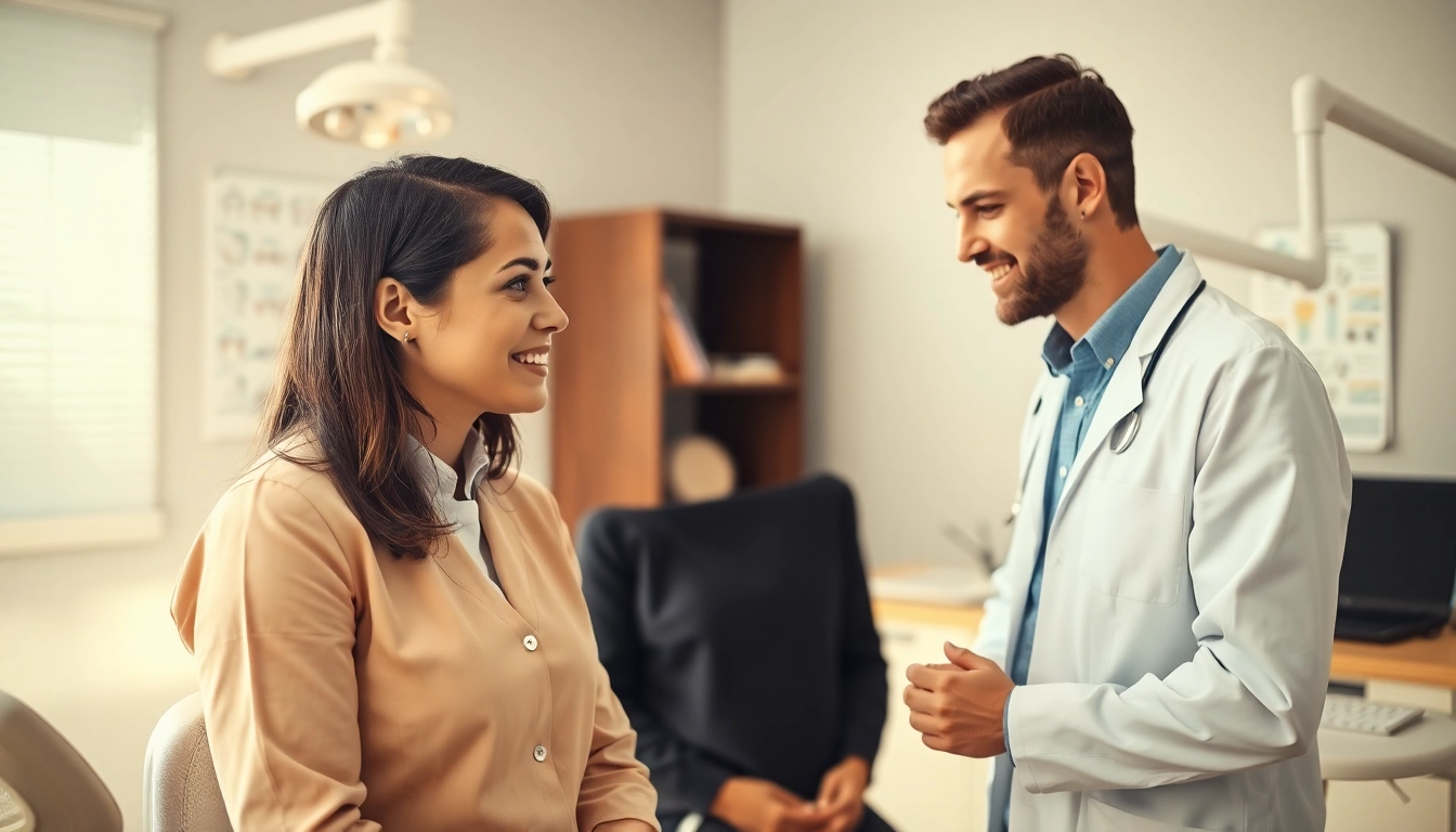 Patient consultation on Jaw alignment surgery Hawthorn with an orthodontist in a warm clinical setting.