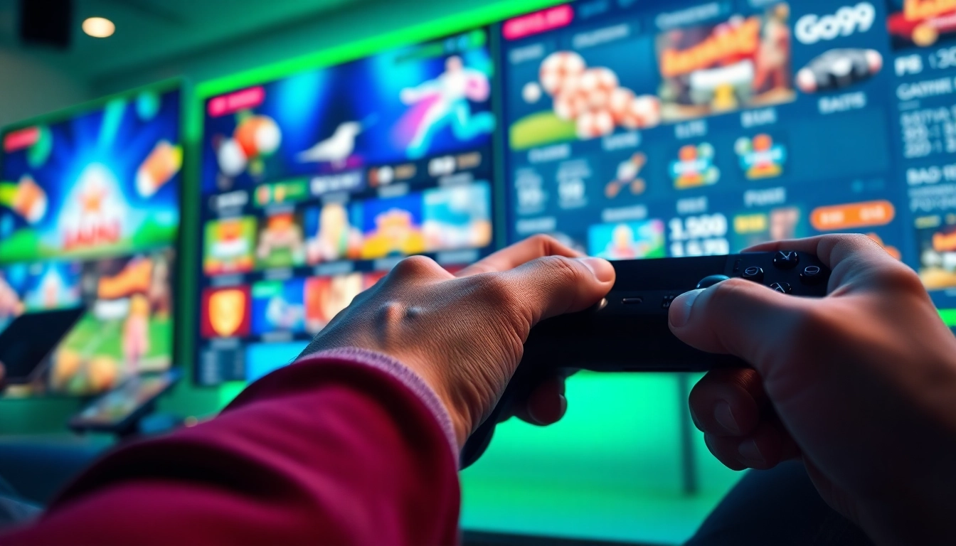 Interactive online gaming experience with GO99, showcasing vibrant interfaces and user engagement.