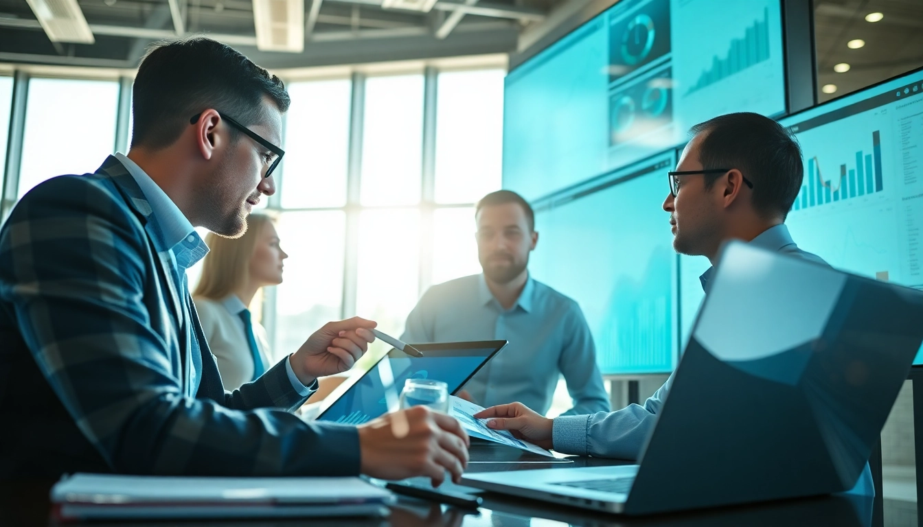 Team conducting b2b competitive intelligence analysis in an energetic, modern workspace.