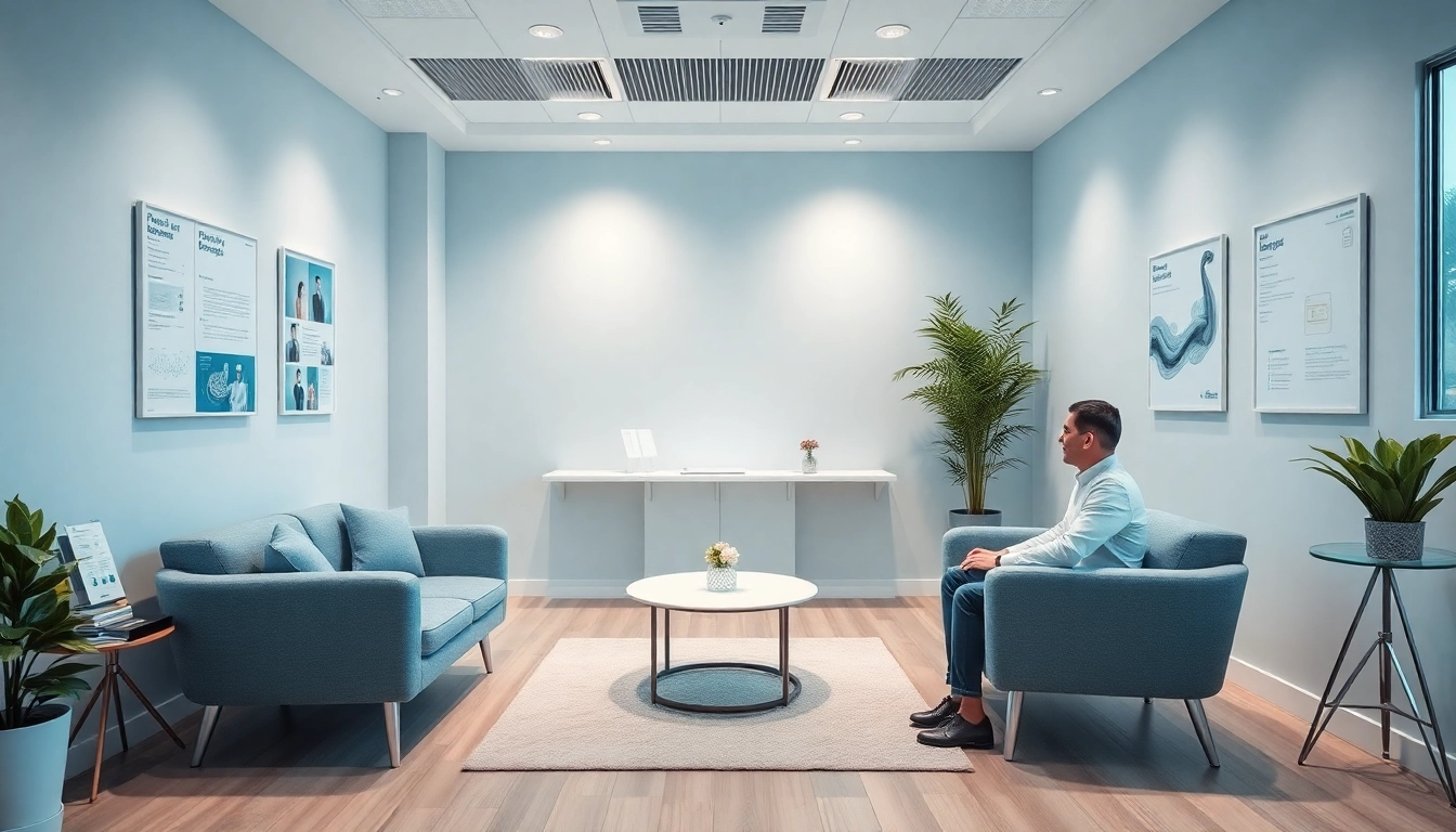 包茎クリニック 口コミ・評判 が、包茎治療のための温かい雰囲気の診察室で示されています。