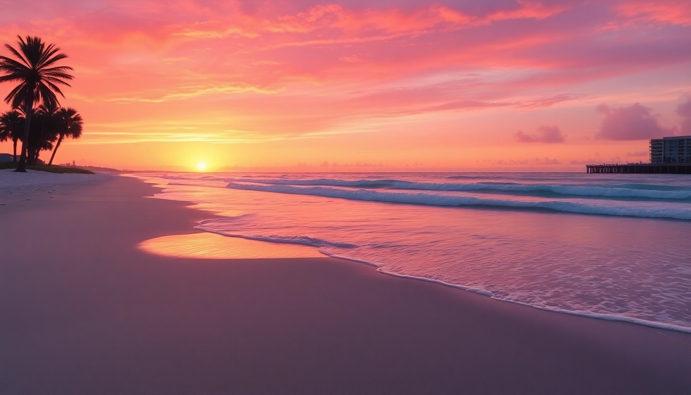 Experience the tranquility of Myrtle Beach at sunset with beautiful silhouettes.