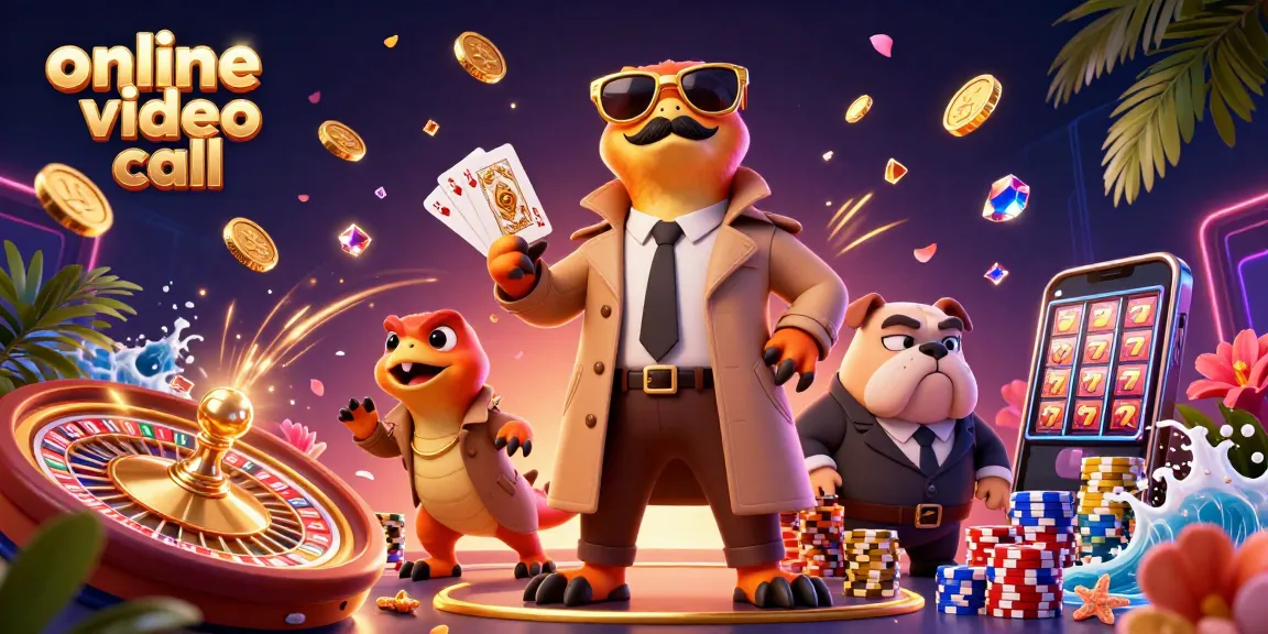 Join an online video call to experience lively gambling with raptors in disguise at a casino.